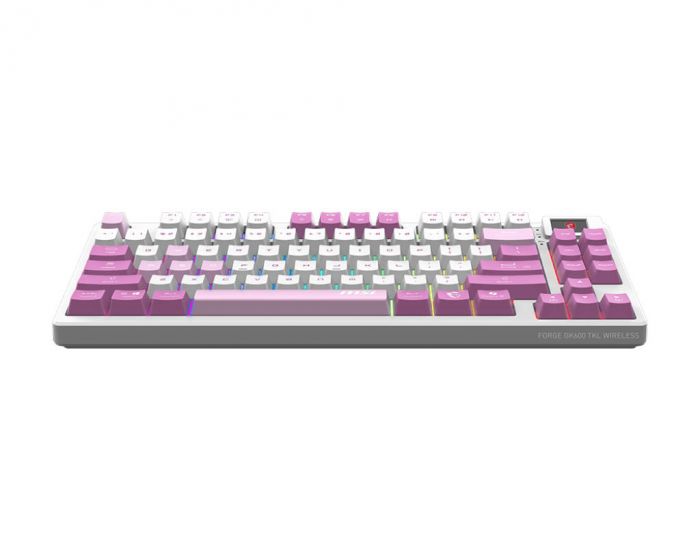 Клавіатура механічна MSI FORGE GK600 TKL W VIOLET UA 83key, mechanical Linear, USB-A, Wireless, Bluetooth, EN/UKR/RU, RGB, фіолетовий
