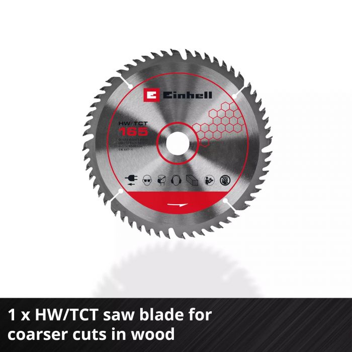 Пила дискова заглибна акумуляторна Einhell TP-PS 18/165 Li BL - Solo безщіткова 18В 5000об/хв 165х20мм 4.15кг без АКБ та ЗП