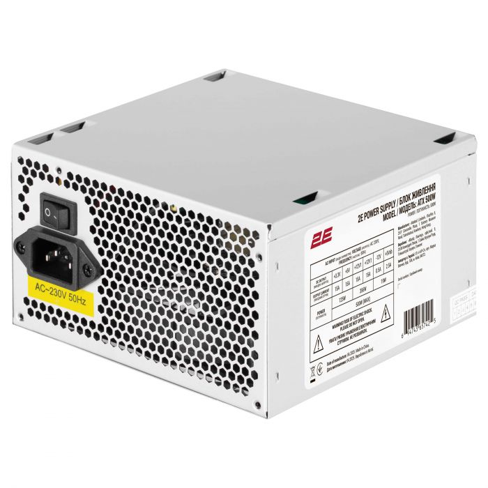 Корпус 2E TeamX TMX04 з БЖ 2E ATX500W, 2xUSB3.0, 1x80мм, VGA 220мм, mATX, чорний
