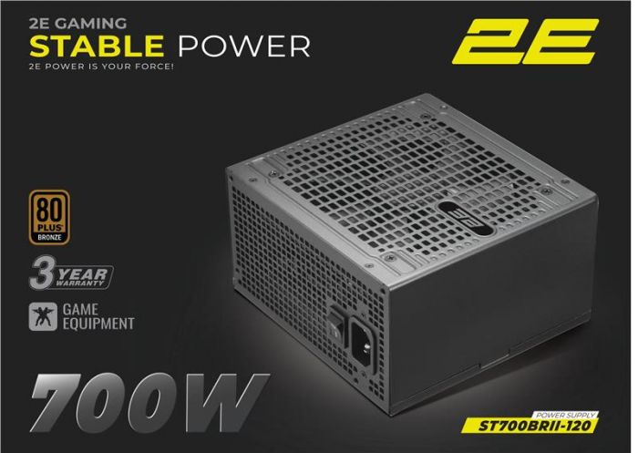 Блок живлення 2E GAMING Stable Power Pro ATX3.1 GEN5.0 (700W), >85%, 80+ Bronze, 120мм, 1xMB 24pin(20+4), 2xCPU 8pin(4+4), 3xMolex, 6xSATA, 4xPCIe 8pin(6+2), 1xPCIe GEN5 16pin
