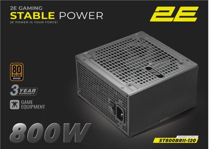 Блок живлення 2E GAMING Stable Power Pro ATX3.1 GEN5.0 (800W), >85%, 80+ Bronze, 120мм, 1xMB 24pin(20+4), 2xCPU 8pin(4+4), 3xMolex, 6xSATA, 4xPCIe 8pin(6+2), 1xPCIe GEN5 16pin