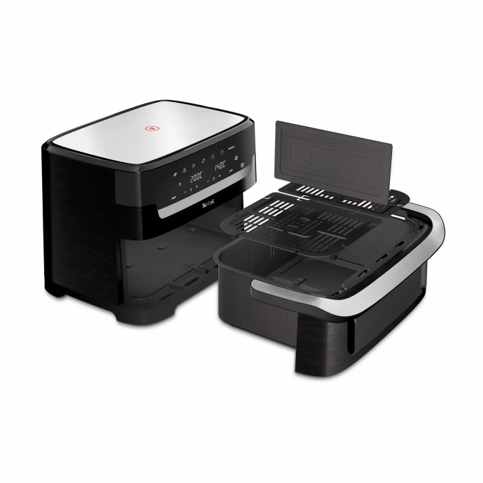 Мультипіч Tefal Dual Easy Fry Flex, 2700Вт, чаша-5.5+3.5л, сенсорне керув., з віконцем, 2 чаши, гриль, пластик, чорний