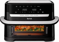 Мультипіч Tefal Dual Easy Fry Flex, 2700Вт, чаша-5.5+3.5л, сенсорне керув., з віконцем, 2 чаши, гриль, пластик, чорний