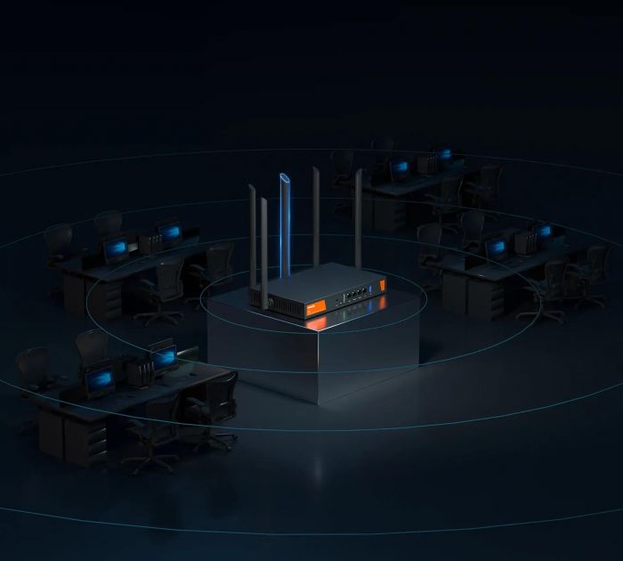 Маршрутизатор TENDA W30E Hotspot AX3000 4xGE (1xGE WAN, 2xGE LAN/WAN, 1xGE LAN)