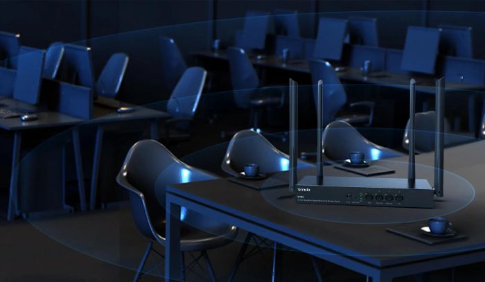 Маршрутизатор TENDA W18E Hotspot AC1200 4xGE (1xGE WAN, 2xGE LAN/WAN, 1xGE LAN)