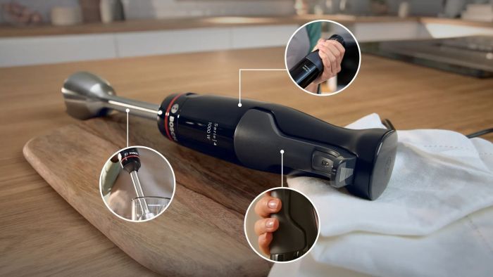 Блендер Bosch заглибний, 1000Вт, подрібнювач, вінчик, чорний