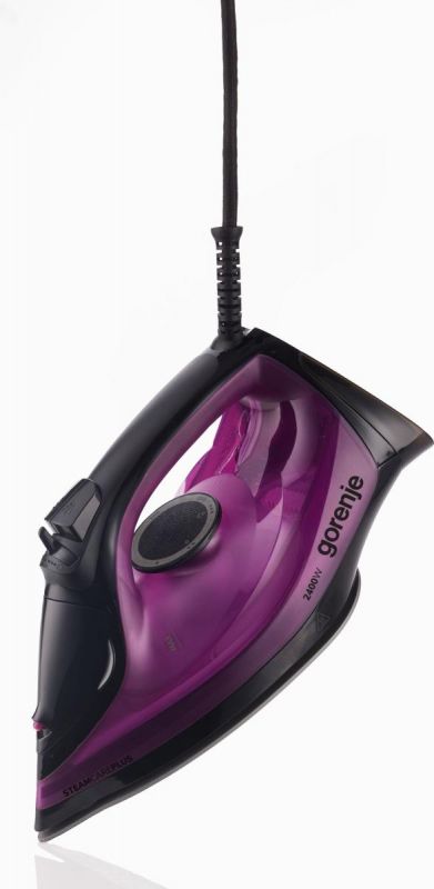 Праска Gorenje, 2400Вт, 450мл, паровий удар -40гр, постійна пара - 180гр, автовимкнення, керам. підошва, бордовий