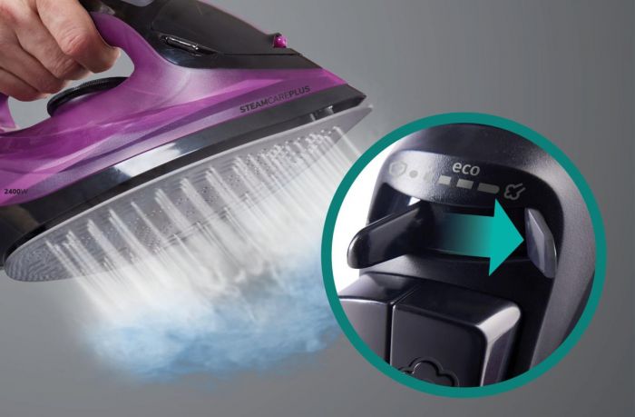 Праска Gorenje, 2400Вт, 450мл, паровий удар -40гр, постійна пара - 180гр, автовимкнення, керам. підошва, бордовий