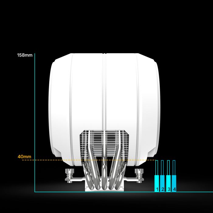 Процесорний кулер Zalman ZET5, ARGB LGA 1851, 1700, 1200, 115x, AM5, AM4,  4pin PWM, 3pin+5VARGB, TDP200W, білий