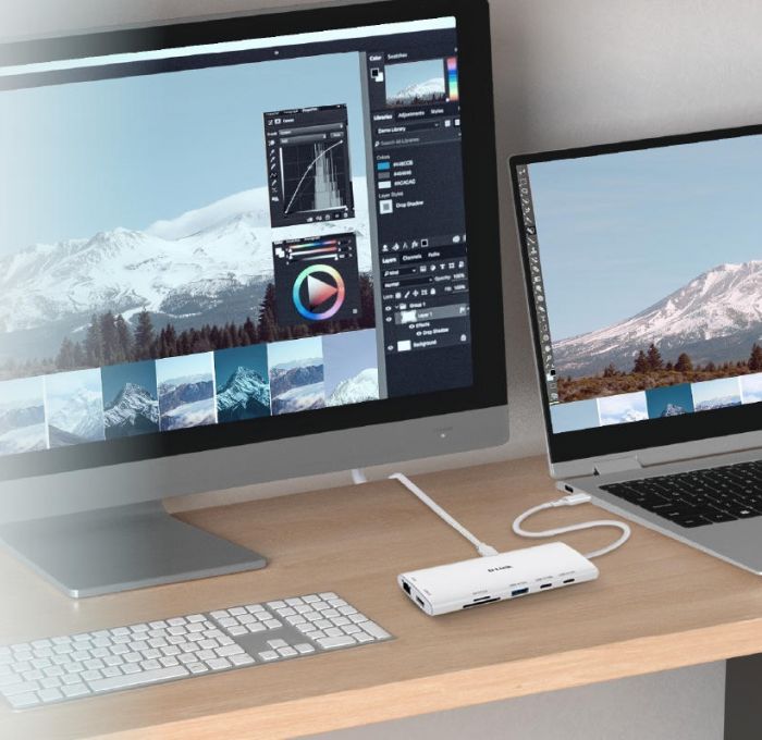 USB-С Хаб D-Link DUP-A01 10in1  2xHDMI, 1xGE, 2xUSB-C, 1xUSB-A 3.1, 1xUSB-A 3.0, 1xSD, 1xmicroSD, 1xUSB-C PD