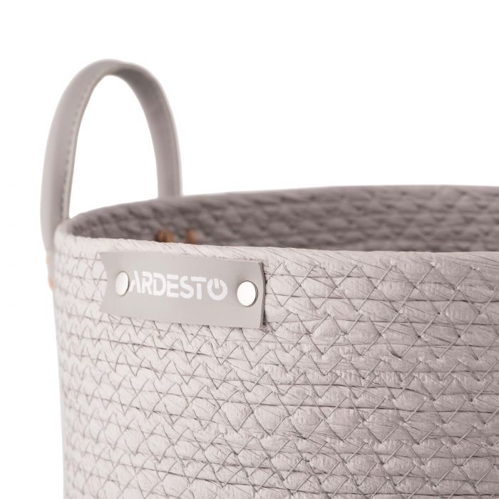 Кошик Ardesto Minimalism 28х28х22см, паперовий шпагат, рогожка, сірий