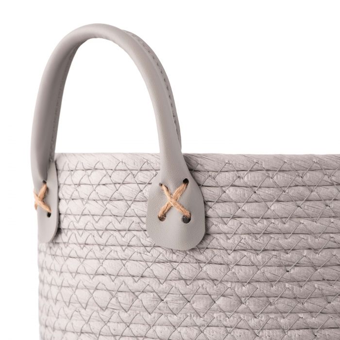 Кошик Ardesto Minimalism 28х28х22см, паперовий шпагат, рогожка, сірий