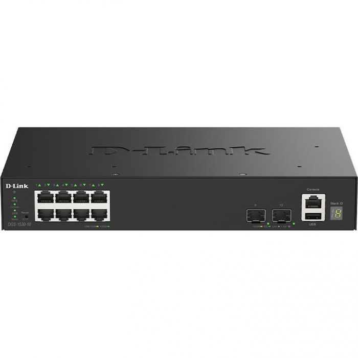 Комутатор D-Link DGS-1530-10 8xGE, 2xSFP+ Керований. L2+