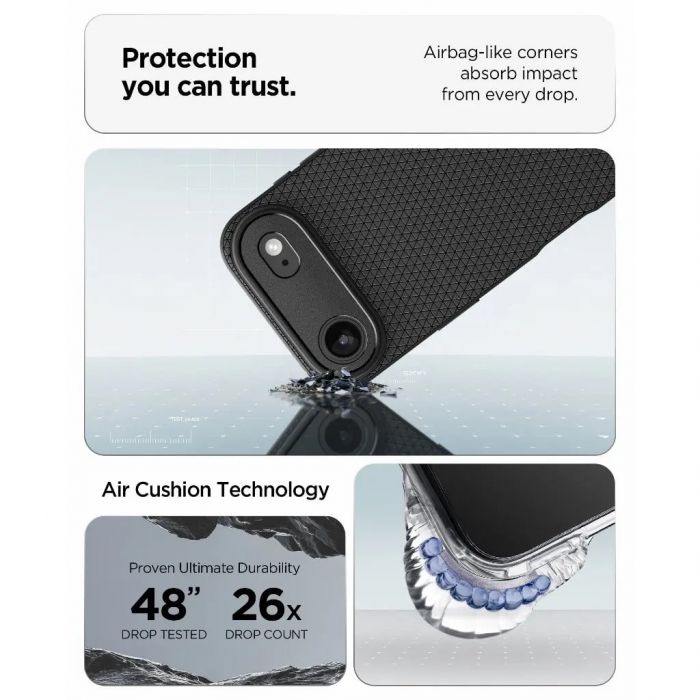 Чохол Spigen для iPhone 17 Air, Liquid Air, Matte Black