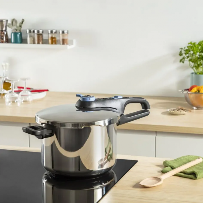 Скороварка Tefal Secure Trendy, 8л, з паровим кошиком, нержавіюча сталь, пластик