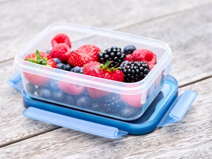 Контейнер Tefal Master Seal Eco 0,8л, прямокутний, пластик, прозорий, блакитний