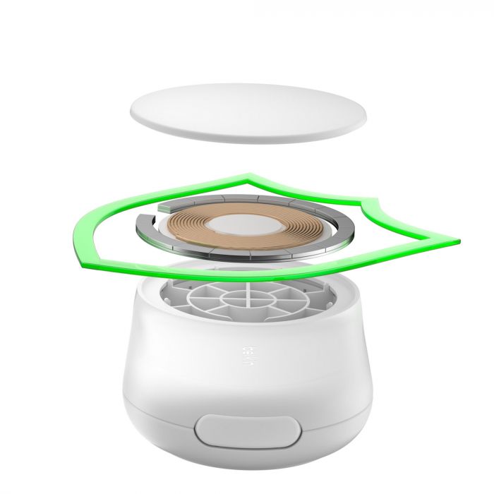 Зарядний пристрій бездротовий Belkin UltraCharge 2-in-1 Foldable Magnetic Charging 25Вт, білий