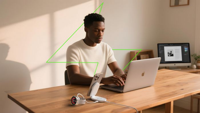 Зарядний пристрій бездротовий Belkin UltraCharge 2-in-1 Foldable Magnetic Charging 25Вт, білий