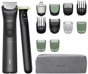 Тример Philips Series 9000, для обличчя, голови, тіла, акум., насадок-15, OneBlade в компл., сталь, сірий