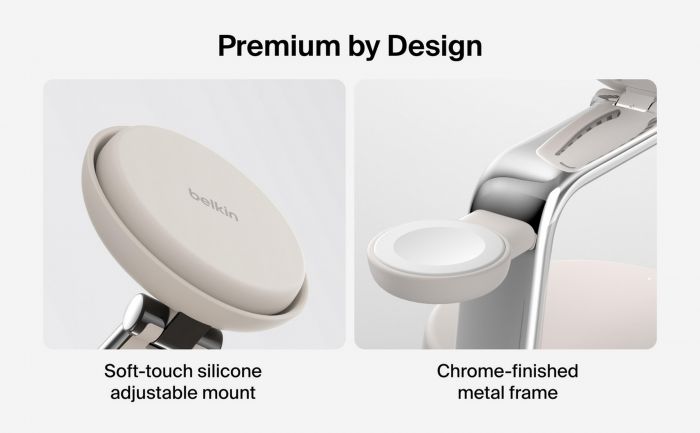 Зарядний пристрій бездротовий Belkin UltraCharge Pro 3-in-1 Magnetic Charging Dock 25Вт, Sand