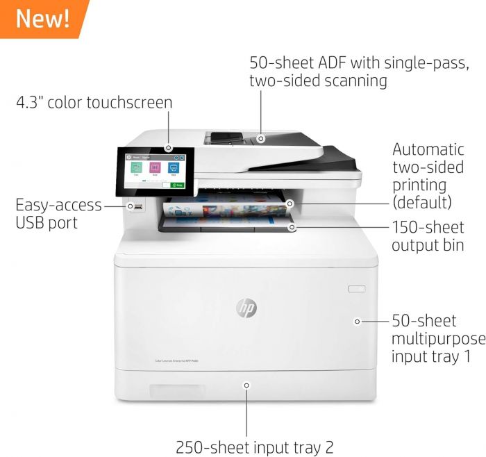 Багатофункціональний пристрій А4 кол. HP Color LaserJet Enterprise M480f