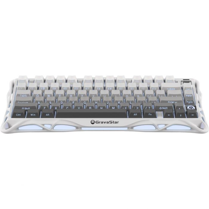 Клавіатура механічна GravaStar Mercury K1 80keys, GravaStar x Kailh Cheery Pink, EN/UKR, BT/WL/USB, білий