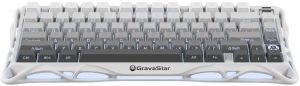 Клавіатура механічна GravaStar Mercury K1 80keys, GravaStar x Kailh Cheery Pink, EN/UKR, BT/WL/USB, білий