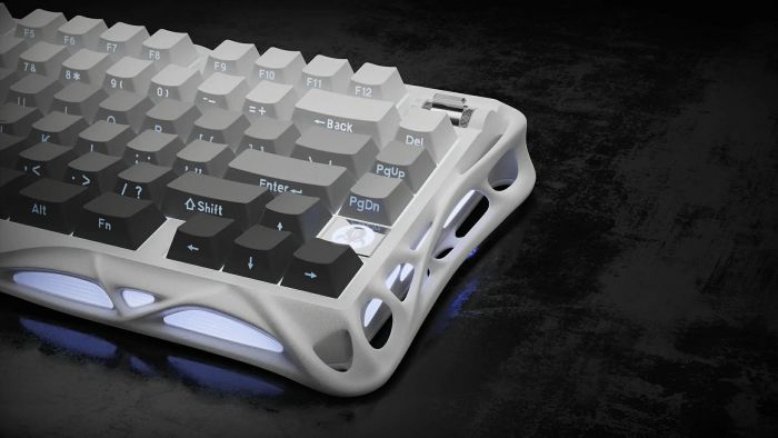 Клавіатура механічна GravaStar Mercury K1 80keys, GravaStar x Kailh Cheery Pink, EN/UKR, BT/WL/USB, білий