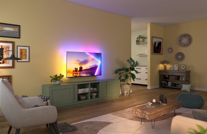 Телевізор 55" Philips QLED 4K 60Hz Smart Titan OS Black Ambilight