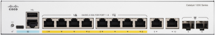 Комутатор Cisco Catalyst 1200 8xGE, PoE, Ext PS, 2x1G Combo
