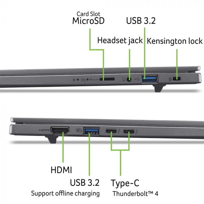 Ноутбук Acer Aspire 16 A16-52M 16" WUXGA+ OLED, Intel U7-258V, 32GB, F1TB, UMA, Lin, сірий