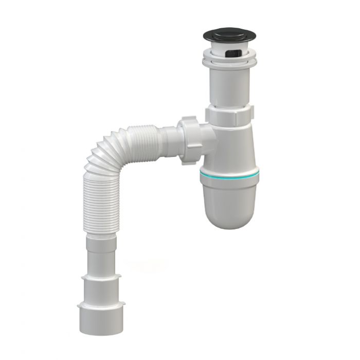 Набір для ванної кімнати, раковина, умивальник Adamant FLATE 100, штучний камінь, прямокут., з сифоном Click-Clack + змішувач