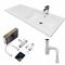 Набір для ванної кімнати, раковина, умивальник Adamant FLATE 120R, штучний камінь, прямокут., з сифоном Click-Clack + змішувач