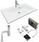 Набір для ванної кімнати, раковина, умивальник Adamant QUANTO 80, штучний камінь, прямокут., з сифоном Click-Clack + змішувач