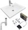 Набір для ванної кімнати, раковина, умивальник Adamant QUANTO 60, штучний камінь, прямокут., з сифоном Click-Clack + змішувач