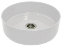 Раковина, умивальник Adamant ARENA, штучний камінь, кругла, без отвору для змішувача та переливу, 360х113мм, накладний, білий