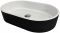 Раковина, умивальник Adamant BESTE NEW, штучний камінь, овальна, без отвору для змішувача та переливу, 540x350x11мм, накладний, чорно-білий
