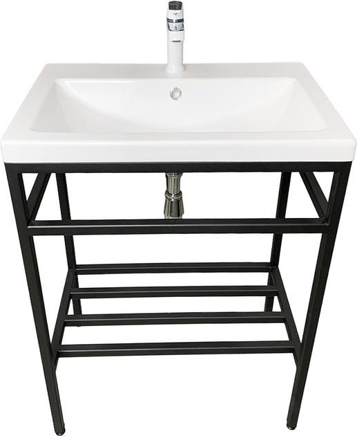 Раковина, умивальник Adamant CERS, штучний камінь, прямокут., з отвором для змішувача, з отвором для переливу, 495x390x158мм, накладний, білий