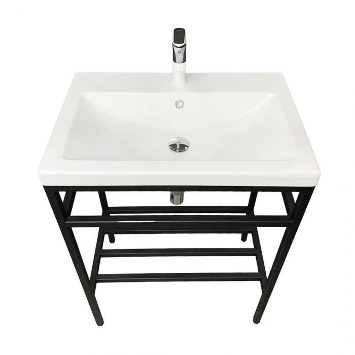 Раковина, умивальник Adamant CERS, штучний камінь, прямокут., з отвором для змішувача, з отвором для переливу, 595x450x158мм, накладний, білий