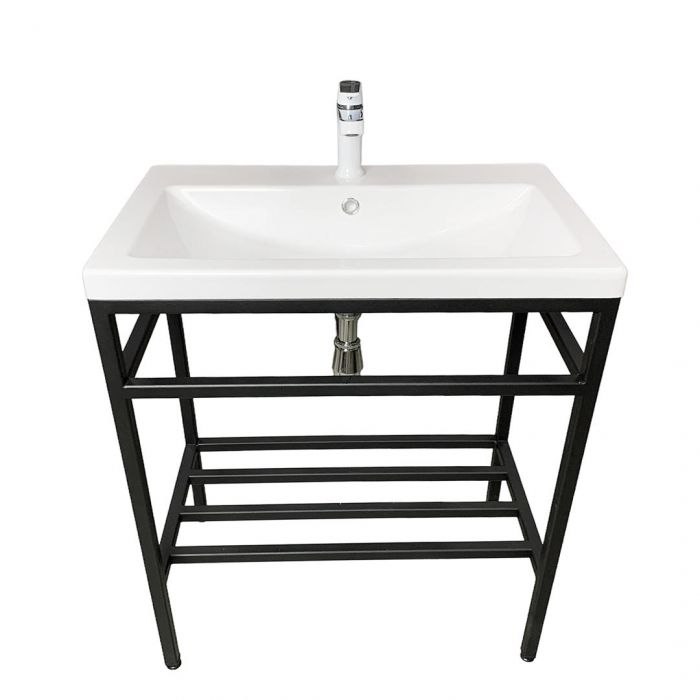 Раковина, умивальник Adamant CERS, штучний камінь, прямокут., з отвором для змішувача, з отвором для переливу, 795x450x158мм, накладний, білий