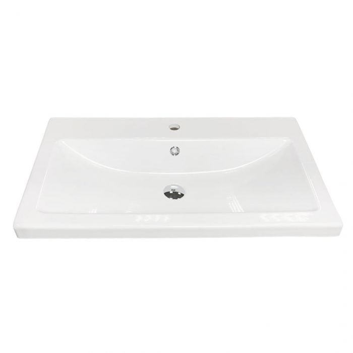 Раковина, умивальник Adamant CERS, штучний камінь, прямокут., з отвором для змішувача, з отвором для переливу, 895x450x158мм, накладний, білий