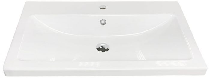 Раковина, умивальник Adamant CERS, штучний камінь, прямокут., з отвором для змішувача, з отвором для переливу, 895x450x158мм, накладний, білий