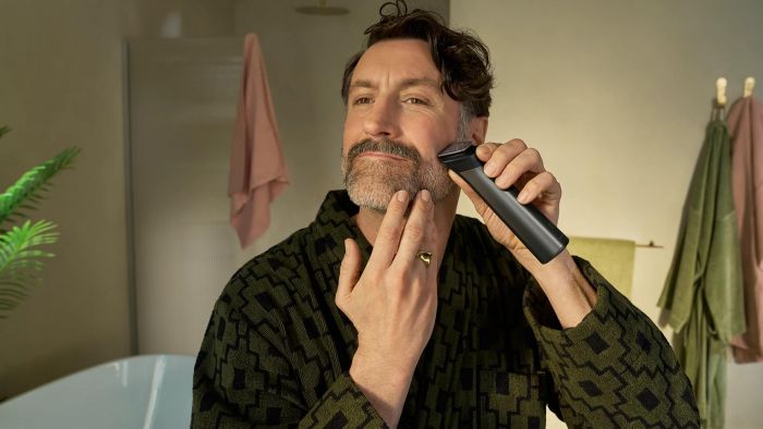 Тример Philips Series 9000, для обличчя, голови, тіла, акум., насадок-19, OneBlade в компл., сталь, сірий