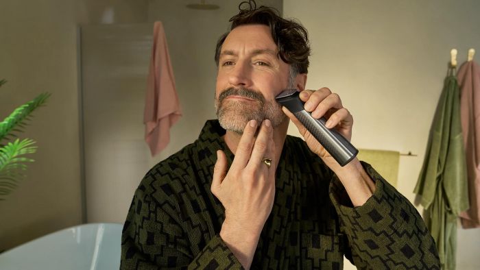 Тример Philips Series 9000, для обличчя, голови, тіла, акум., насадок-17, OneBlade в компл., сталь, сірий