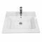 Раковина, умивальник Adamant FLATE, штучний камінь, прямокут., з отвором для змішувача, з отвором для переливу, 600х450х140мм, накладний, білий