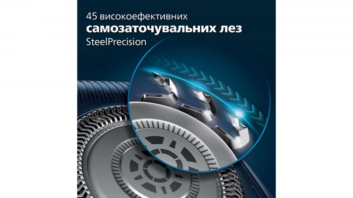Бритва електр. Philips роторна Series 7000,  бритв.головок-3, Li-Ion, сух.+волог., тример,індикатор заряду, твердий чохол, синій