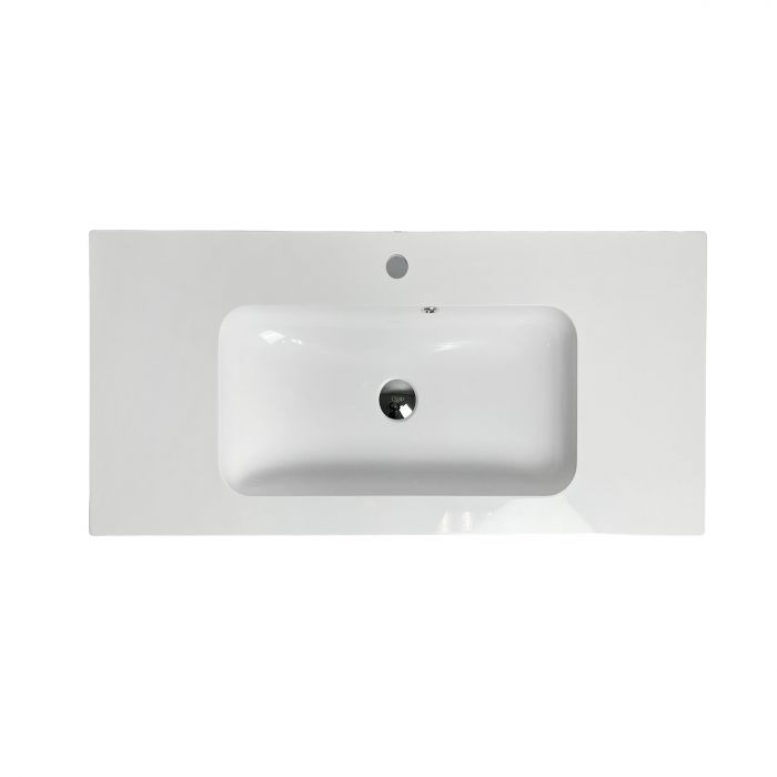 Раковина, умивальник Adamant FRATE, штучний камінь, прямокут., з отвором для змішувача, з отвором для переливу, 795x450x1525мм, накладний, білий