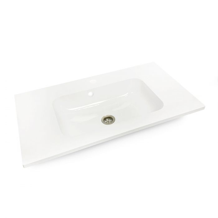 Раковина, умивальник Adamant FRATE, штучний камінь, прямокут., з отвором для змішувача, з отвором для переливу, 995x450x1525мм, накладний, білий