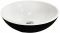 Раковина, умивальник Adamant KREIS, штучний камінь, кругла, без отвору для змішувача та переливу, 420х150мм, накладний, чорно-білий