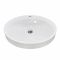 Раковина, умивальник Adamant Lauf New, штучний камінь, овальна, без отвору для змішувача, з отвором для переливу, 540х445х130мм, накладний, білий